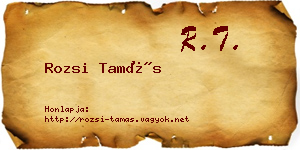 Rozsi Tamás névjegykártya